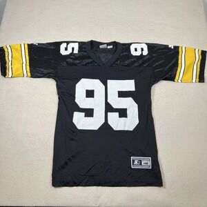 Vintage Pittsburgh Steelers Jersey Mens Medium 46 Black NFL Football Starter 90s
